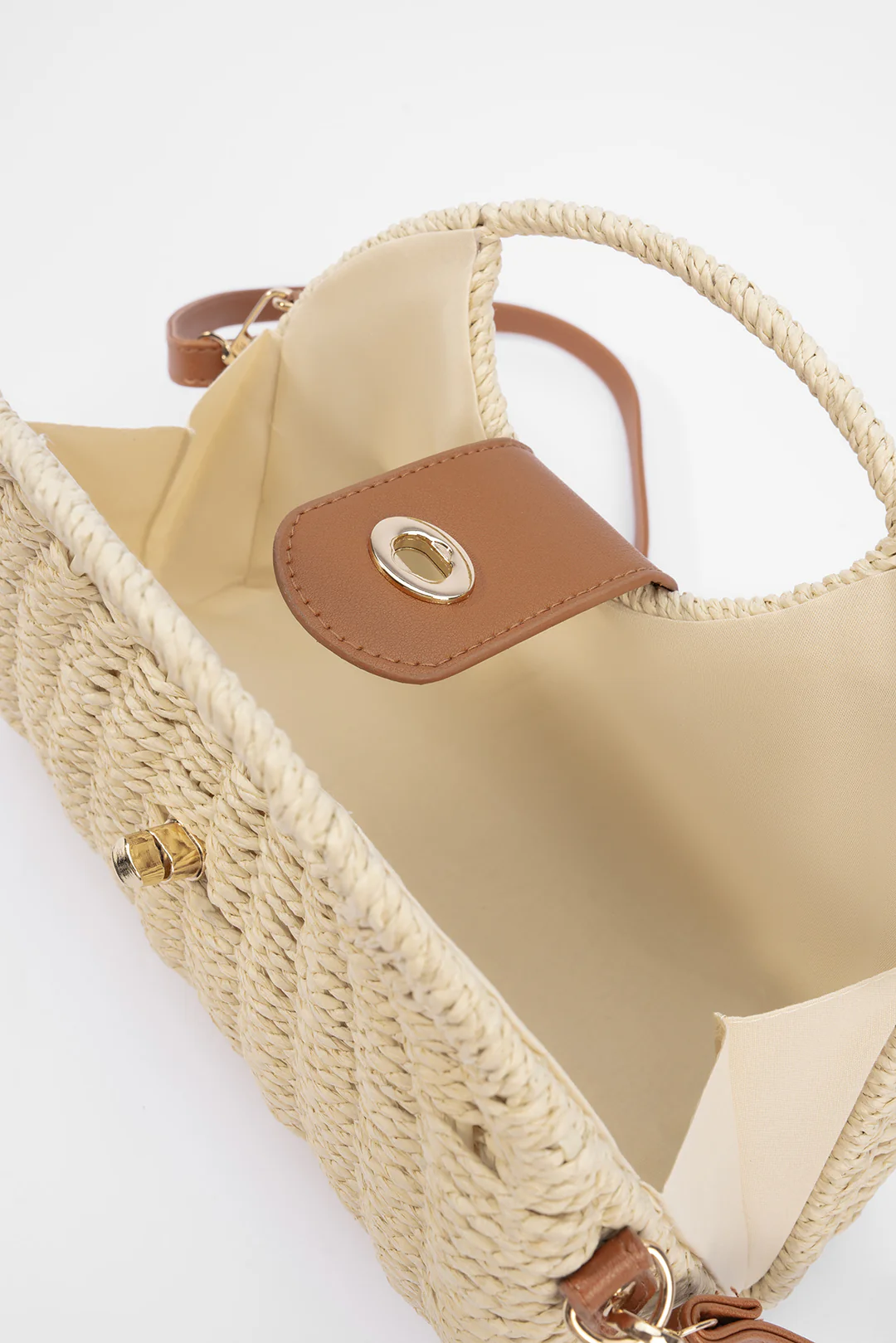 Woven Button Tote Bag - Image 3