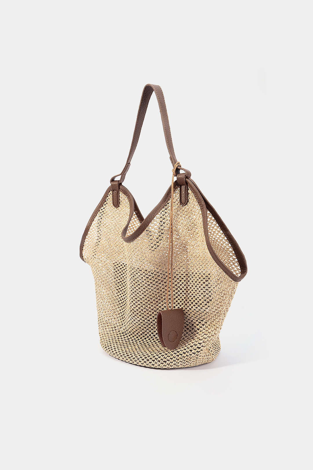 Woven Faux Leather Shoulder Bag - Image 4