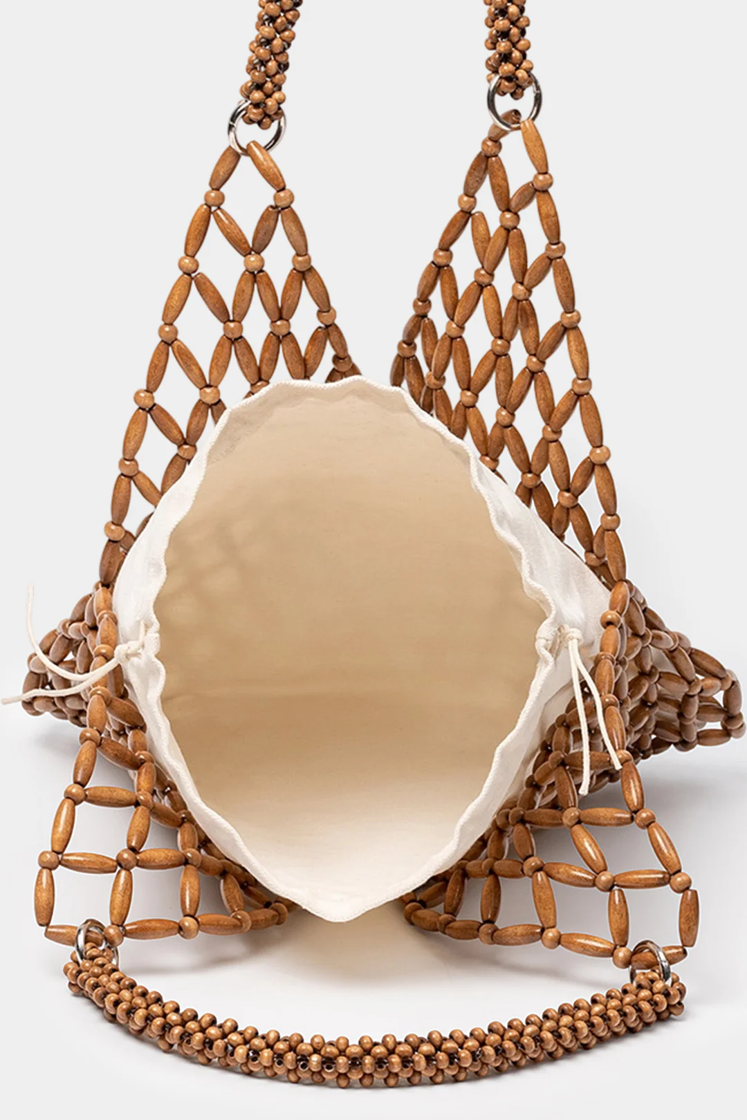 Wood Woven Hollow Out Shoulder Bag - Image 4