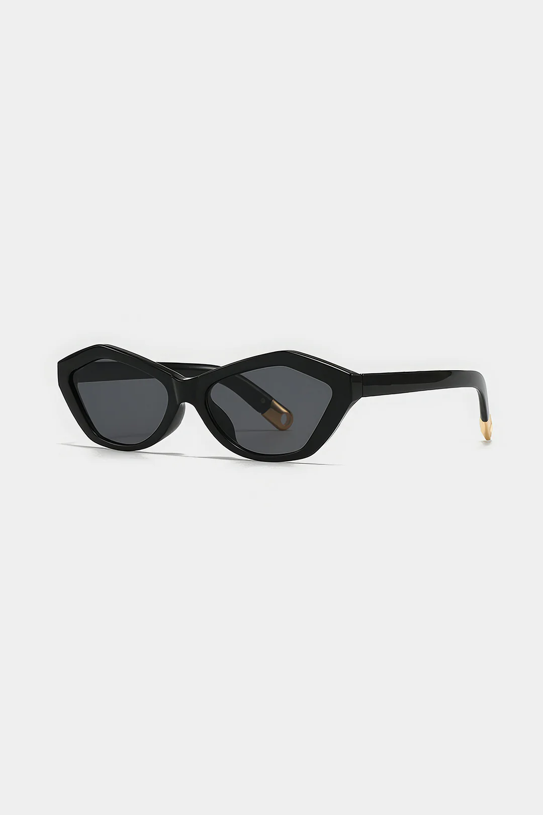 Angular Cat Eye Modern Retro Temple Decoration Sunglass