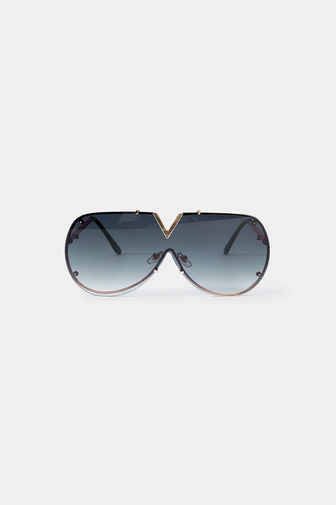 V-Shape Metallic Frame Sunglasses - Image 2