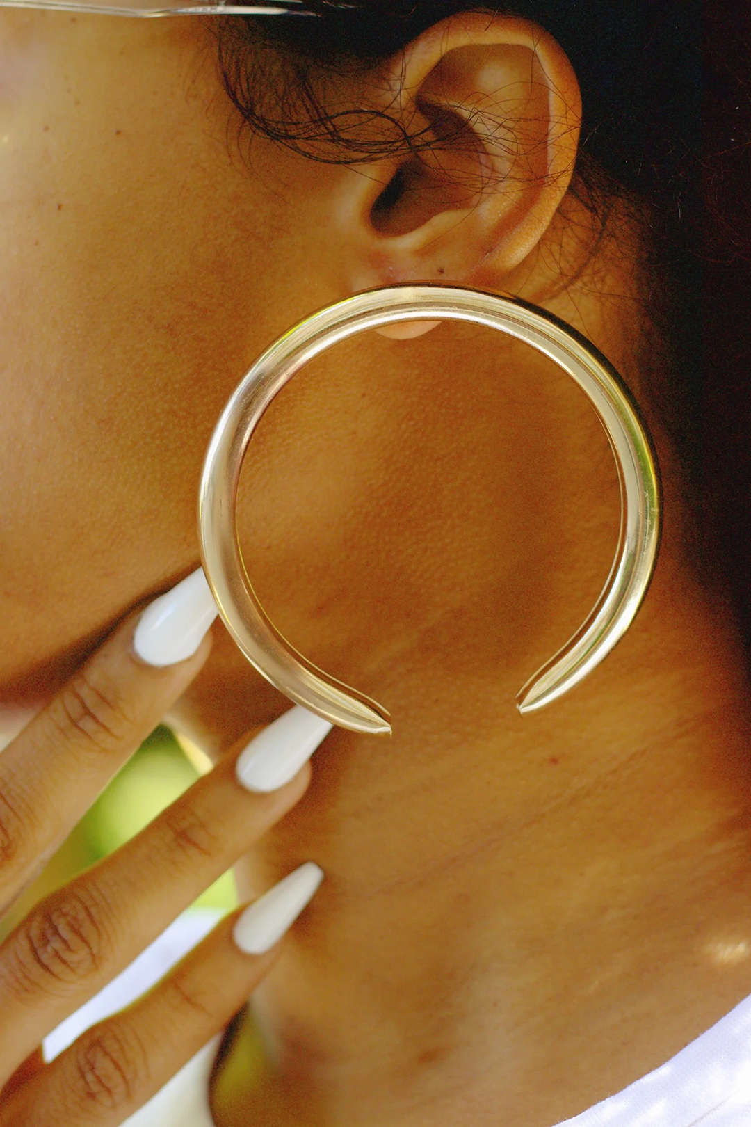 Metal Exaggerated Geometric Semicircular Earrings - Image 5