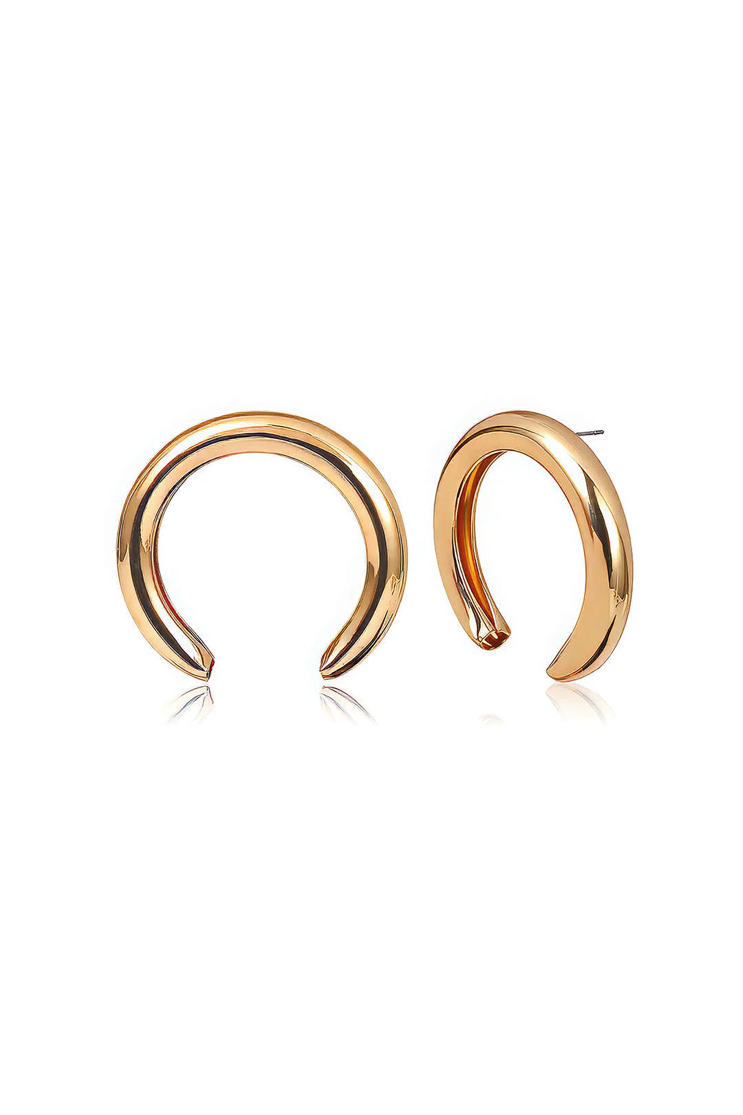 Metal Exaggerated Geometric Semicircular Earrings - Image 6