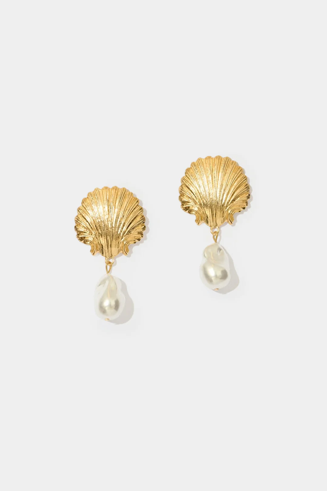 Alloy Shell Pearl Earrings - Image 2