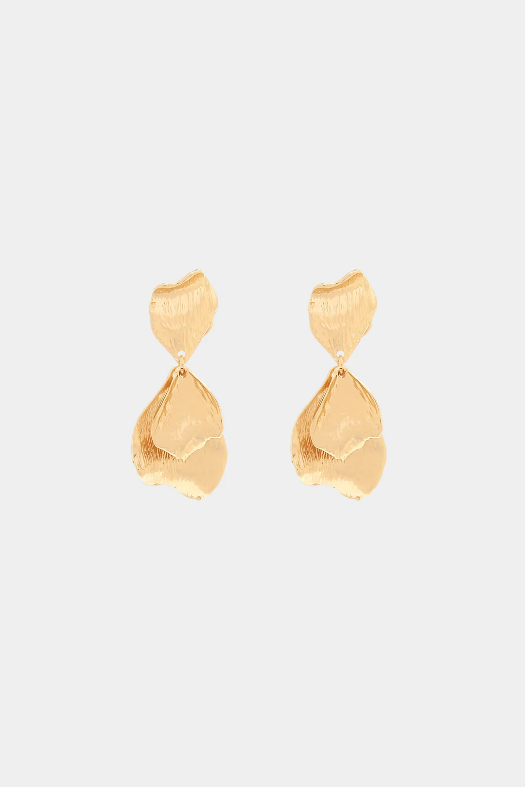 Alloy 3D Leaf Earrings - Image 2