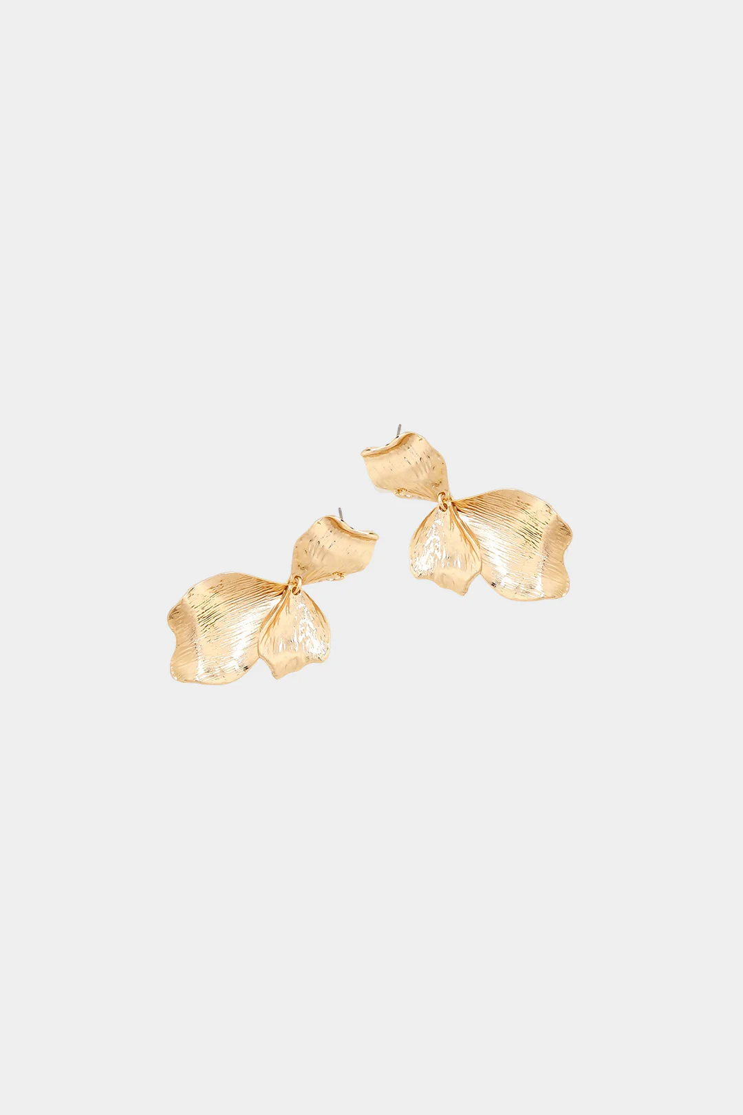 Alloy 3D Leaf Earrings - Image 3