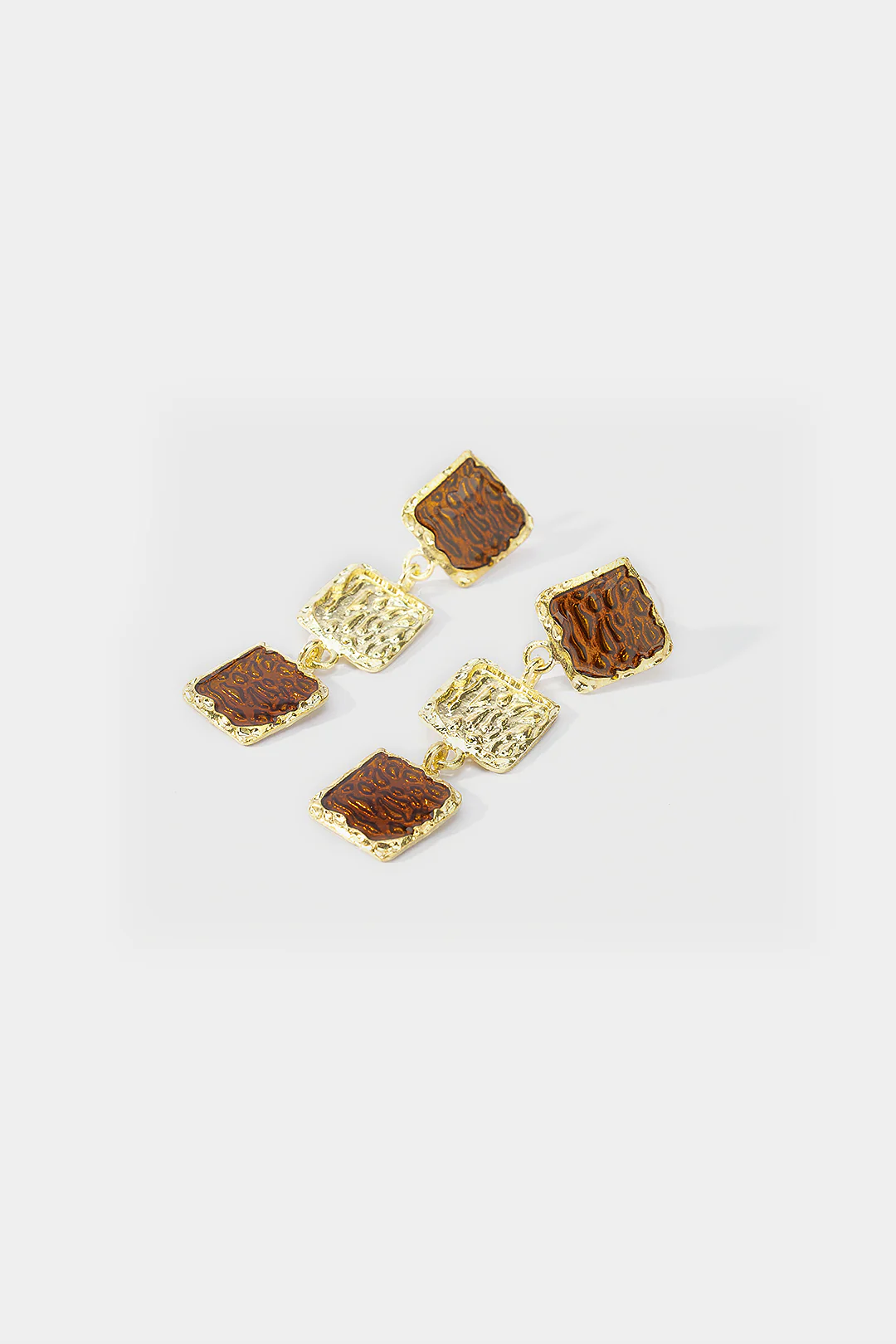 Contrast Alloy Square Earrings - Image 3