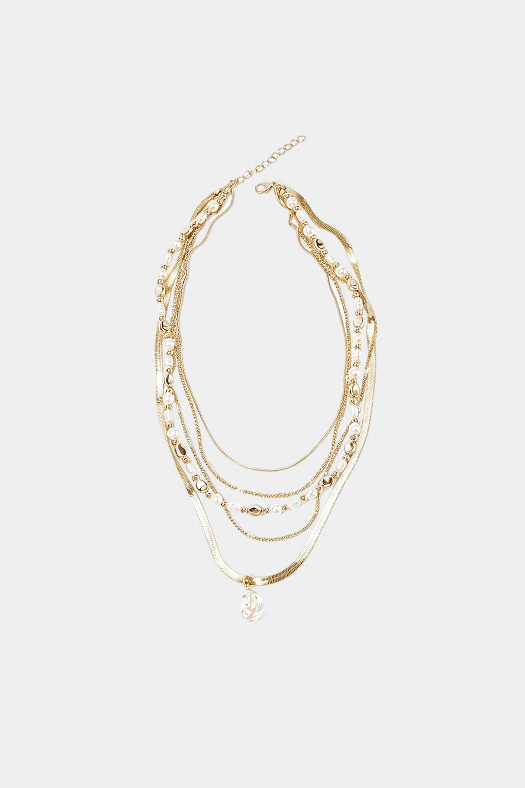 Pearl Chain Layered Necklace