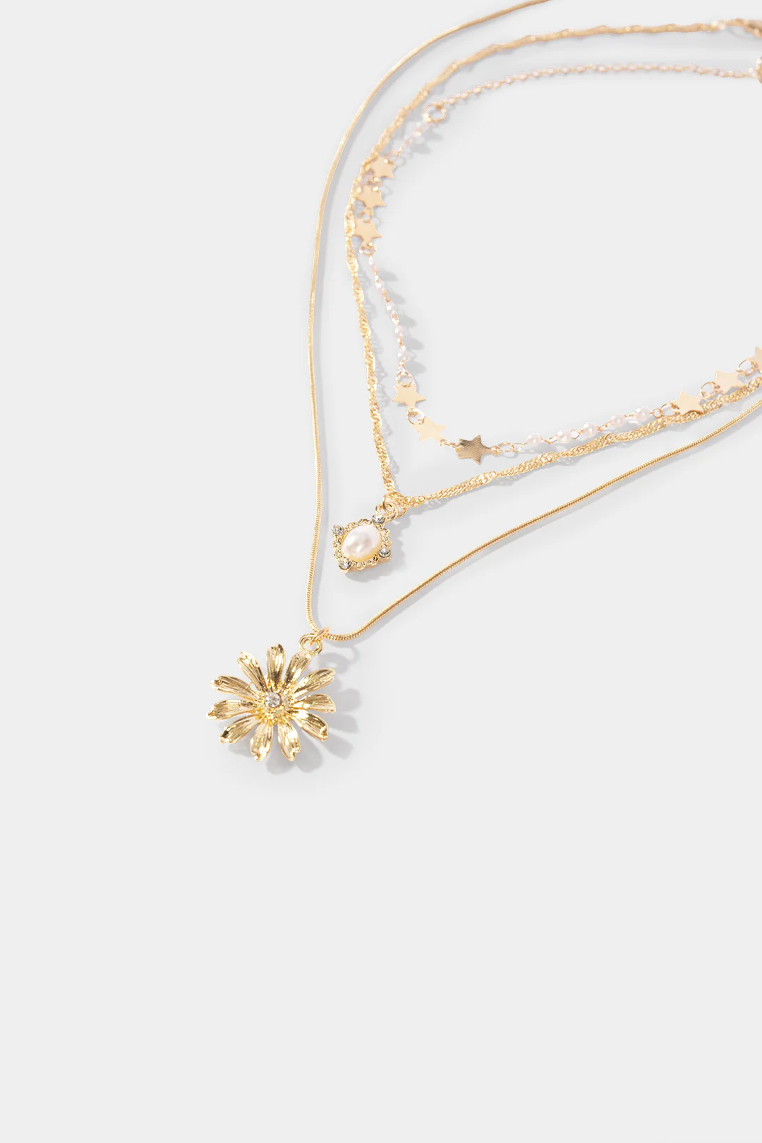 Flower Star Layered Necklace - Image 3
