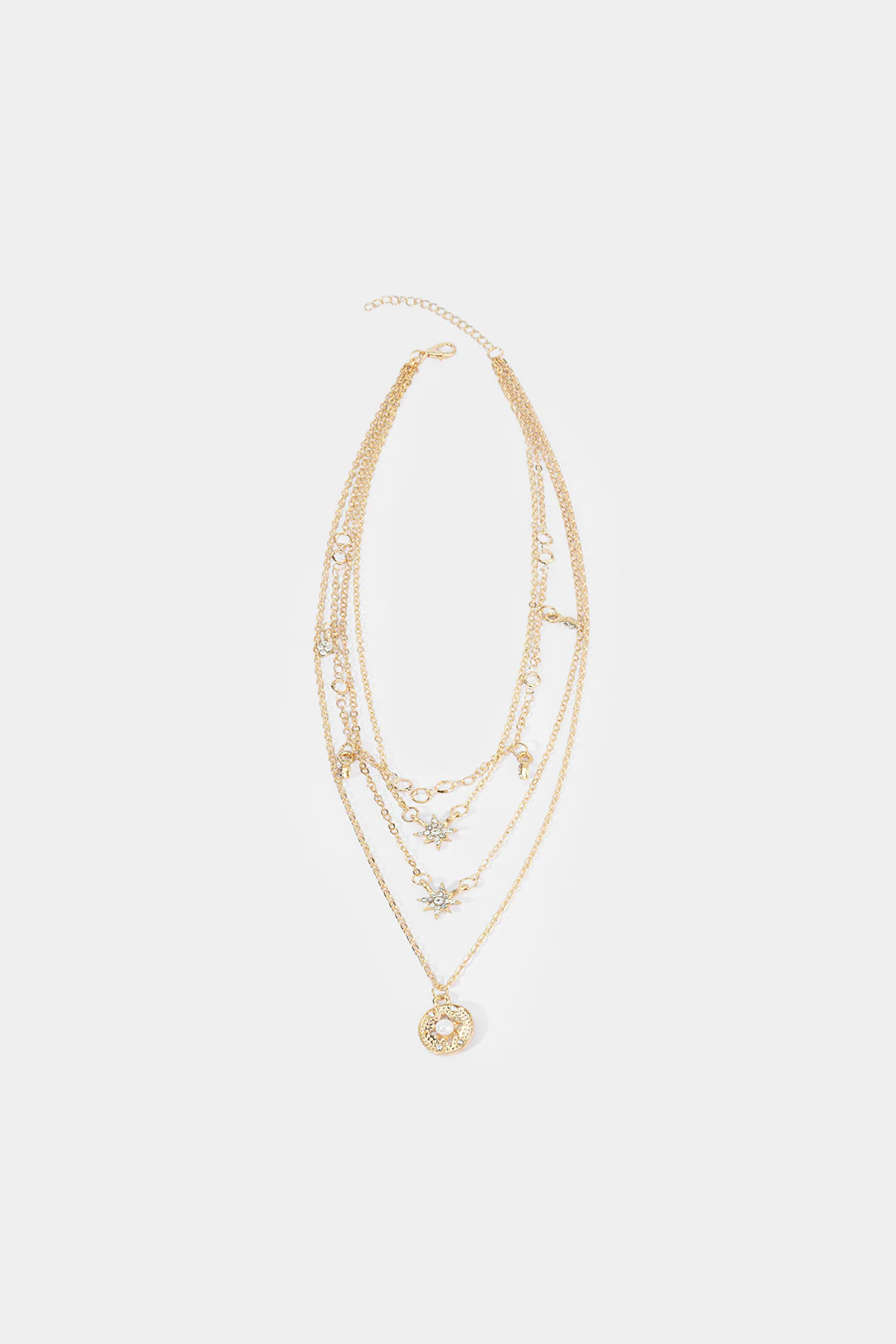 Multi Layered Rhinestone Necklace - Image 3