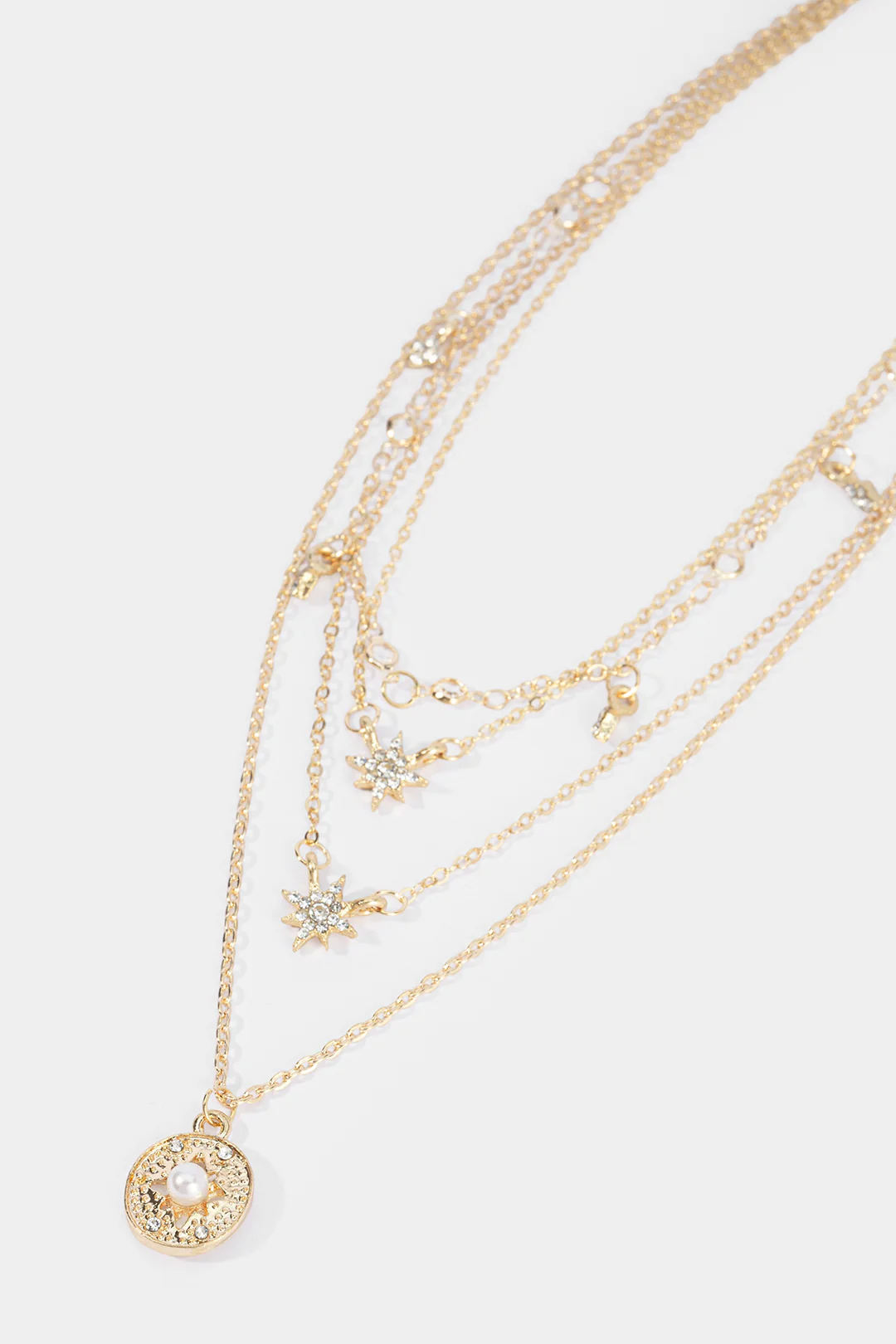 Multi Layered Rhinestone Necklace - Image 4