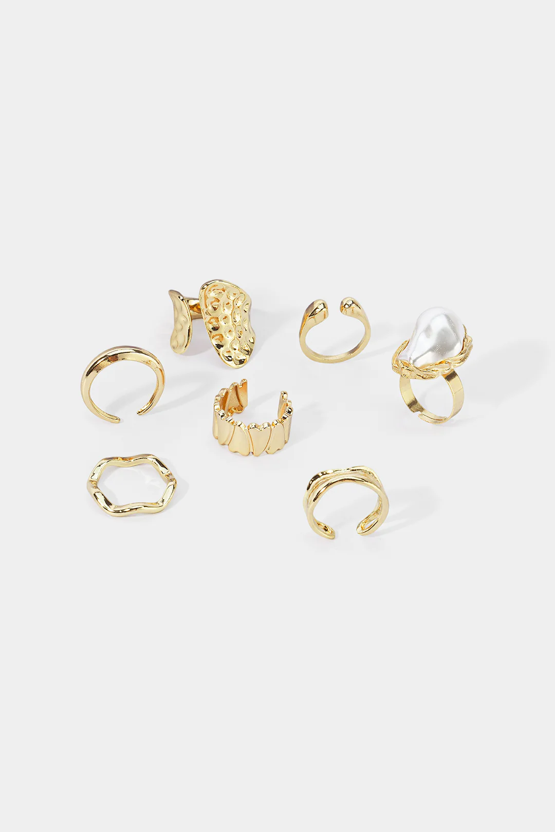 Metal Pearl Irregular Rings - Image 4