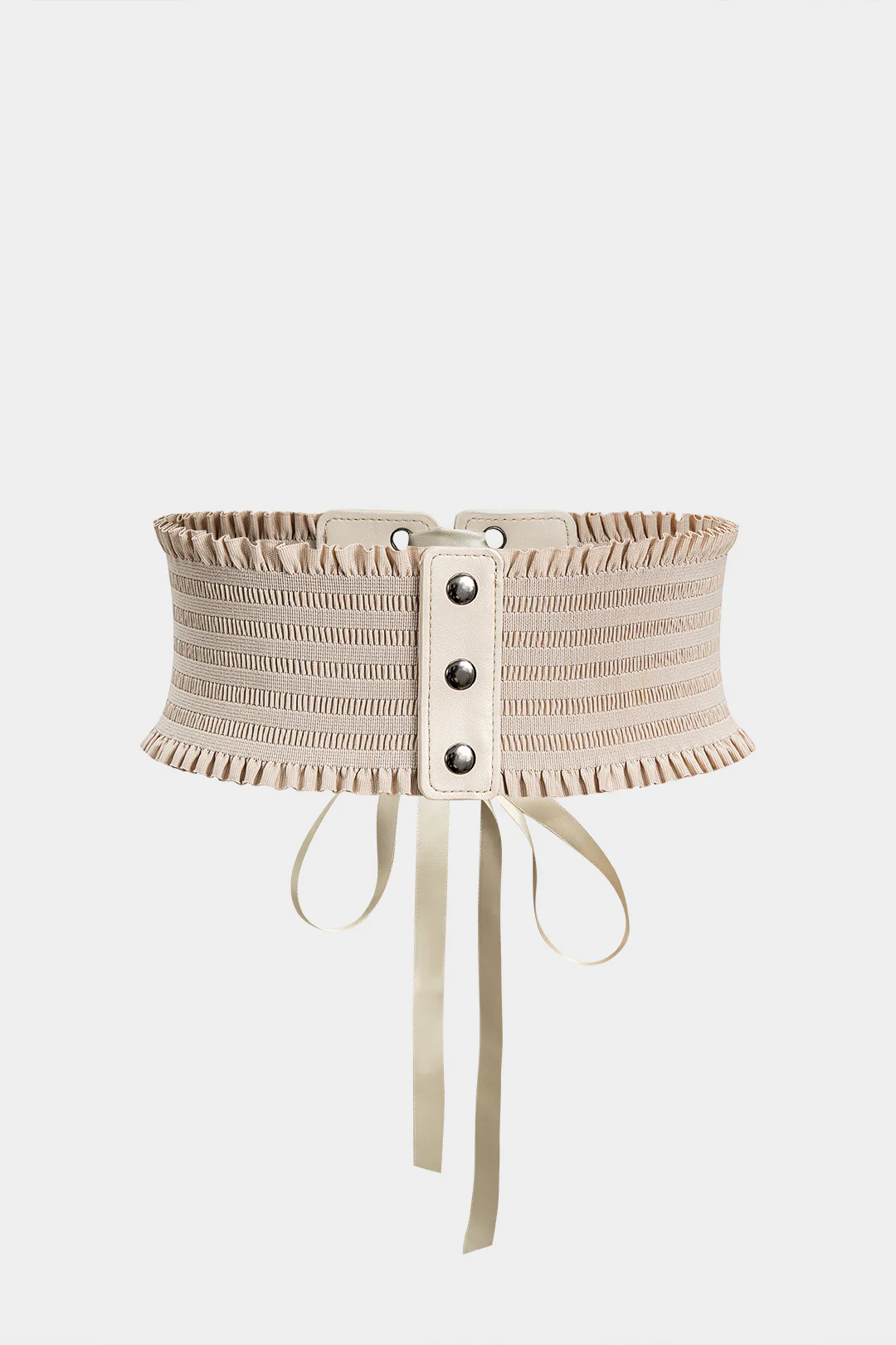 Faux Leather Crossed Tie-Up Corset - Image 2