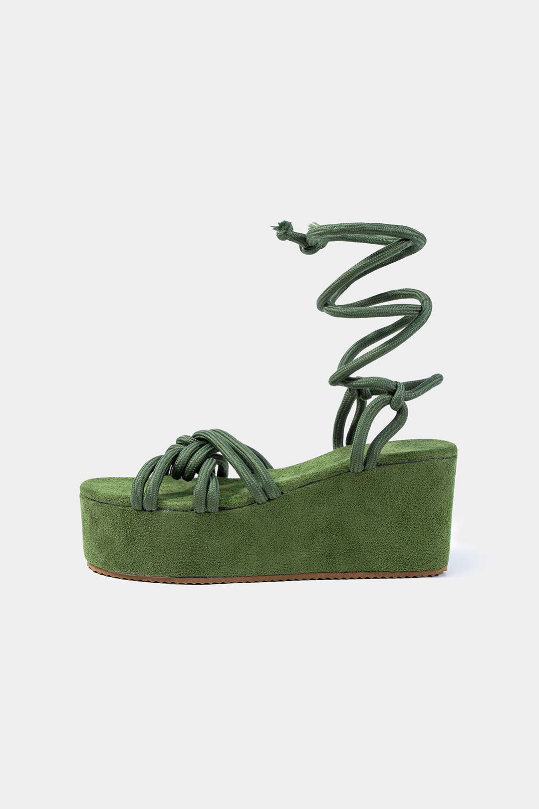 Tie-Up Open Toe Platform Flats Sandals - Image 11