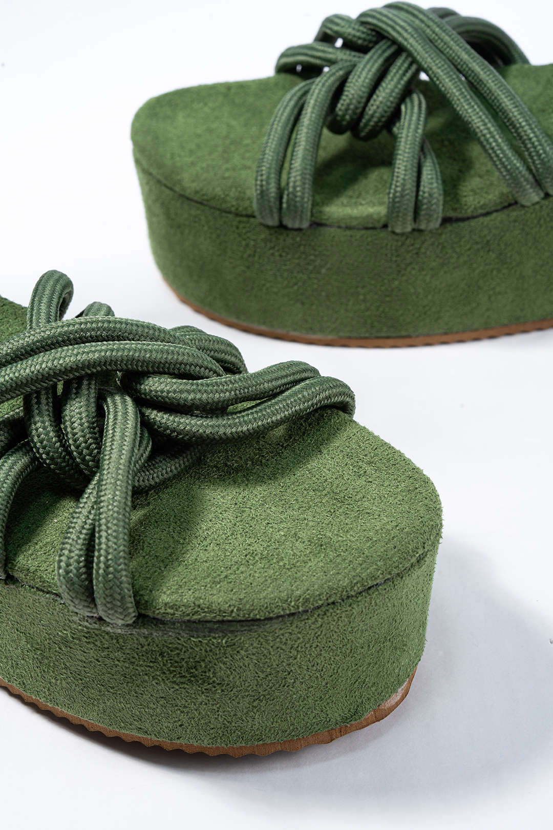 Tie-Up Open Toe Platform Flats Sandals - Image 12