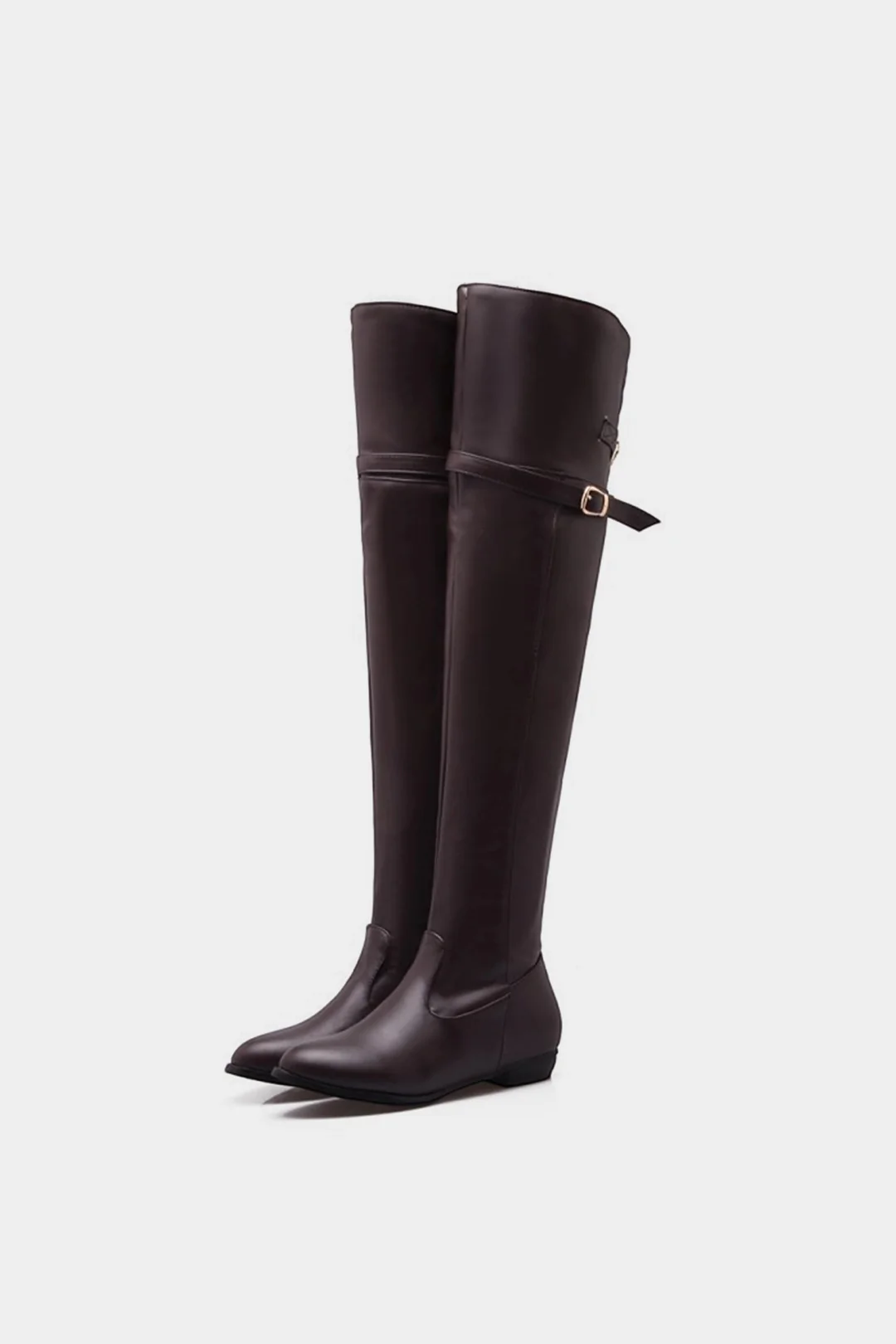 Leather Pointed Over The Knee Boots