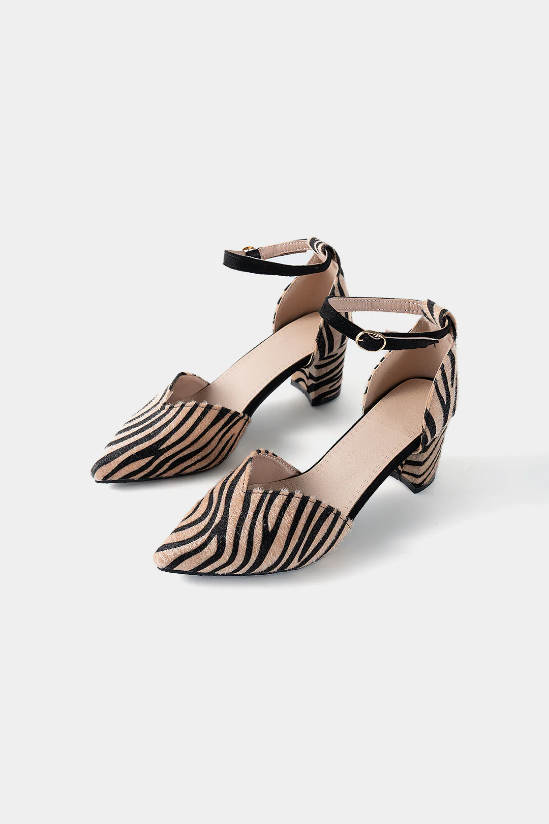 Zebra Print Pointed Toe Heels