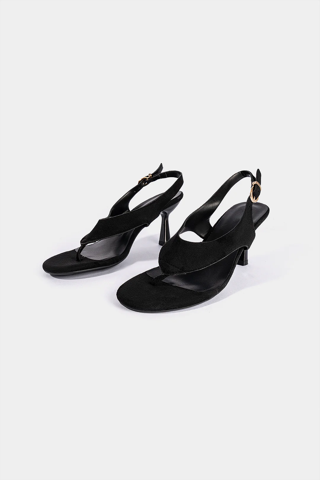 Suede Open Toe High Heels