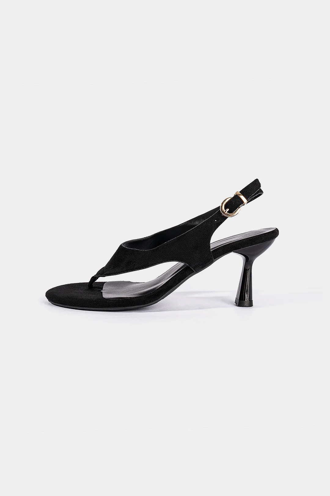 Suede Open Toe High Heels - Image 2