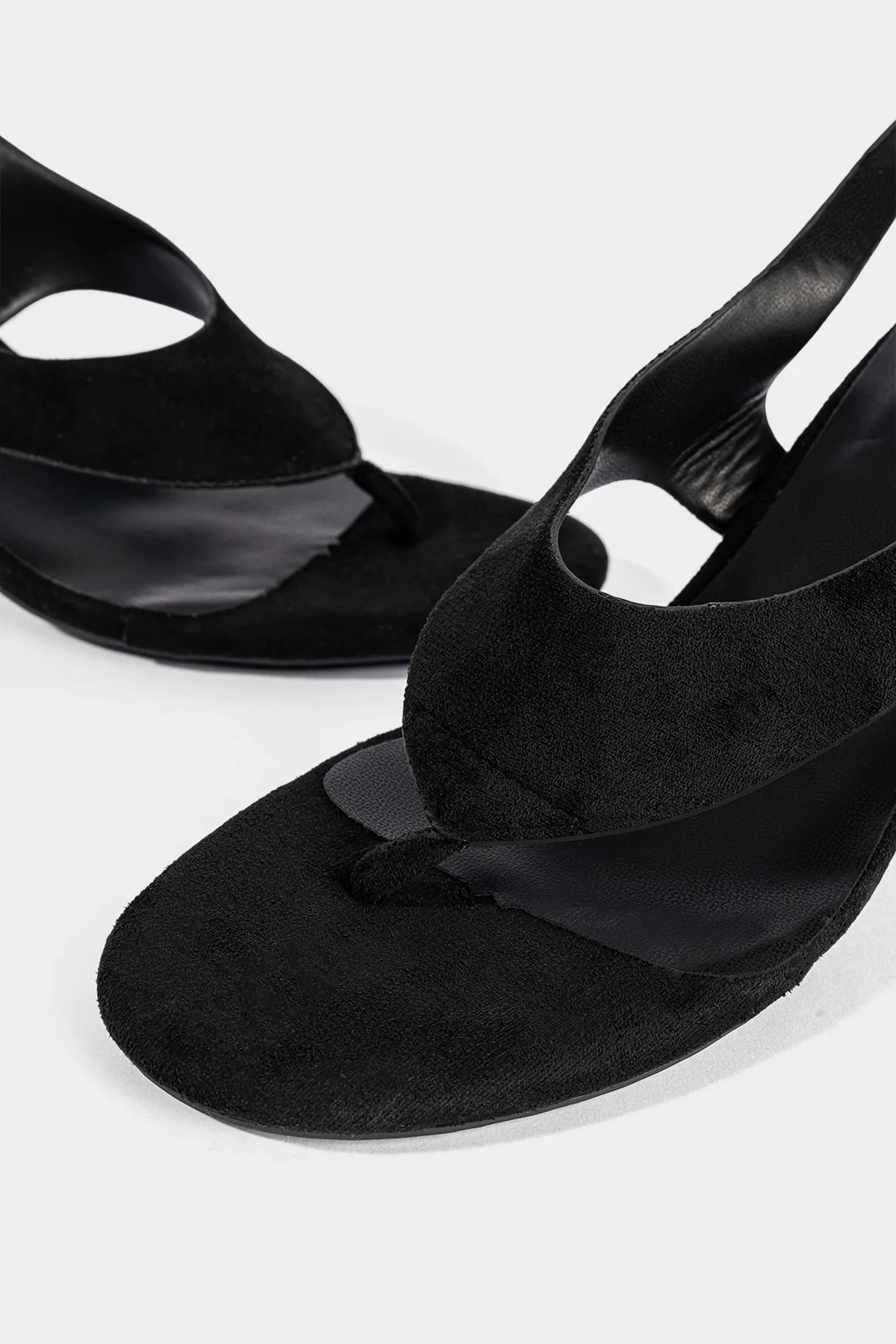 Suede Open Toe High Heels - Image 3