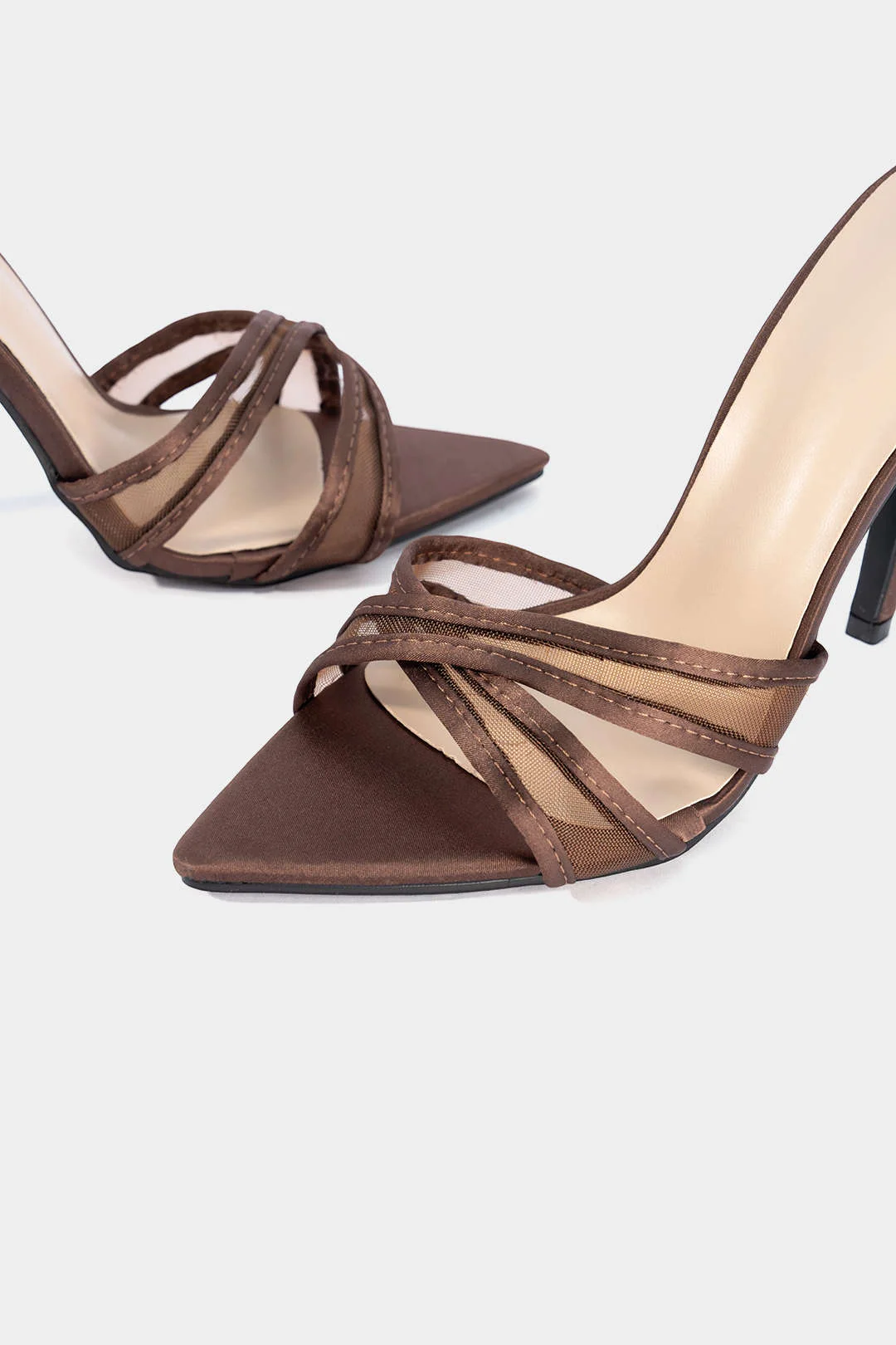 Mesh Crossed Pointed Heels - Image 3