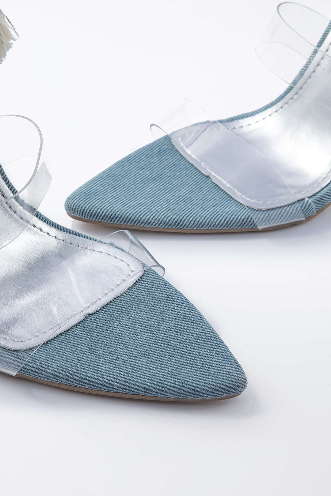 Denim Lace-up High Heel Sandals - Image 6