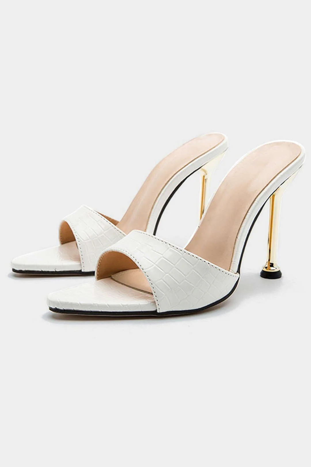 Open Pointed Toe Ankle-strapless High Heels - Image 10