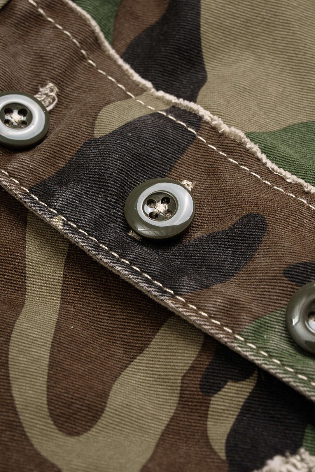 Camo Frayed Patchwork Fringe Mini Skirt - Image 3