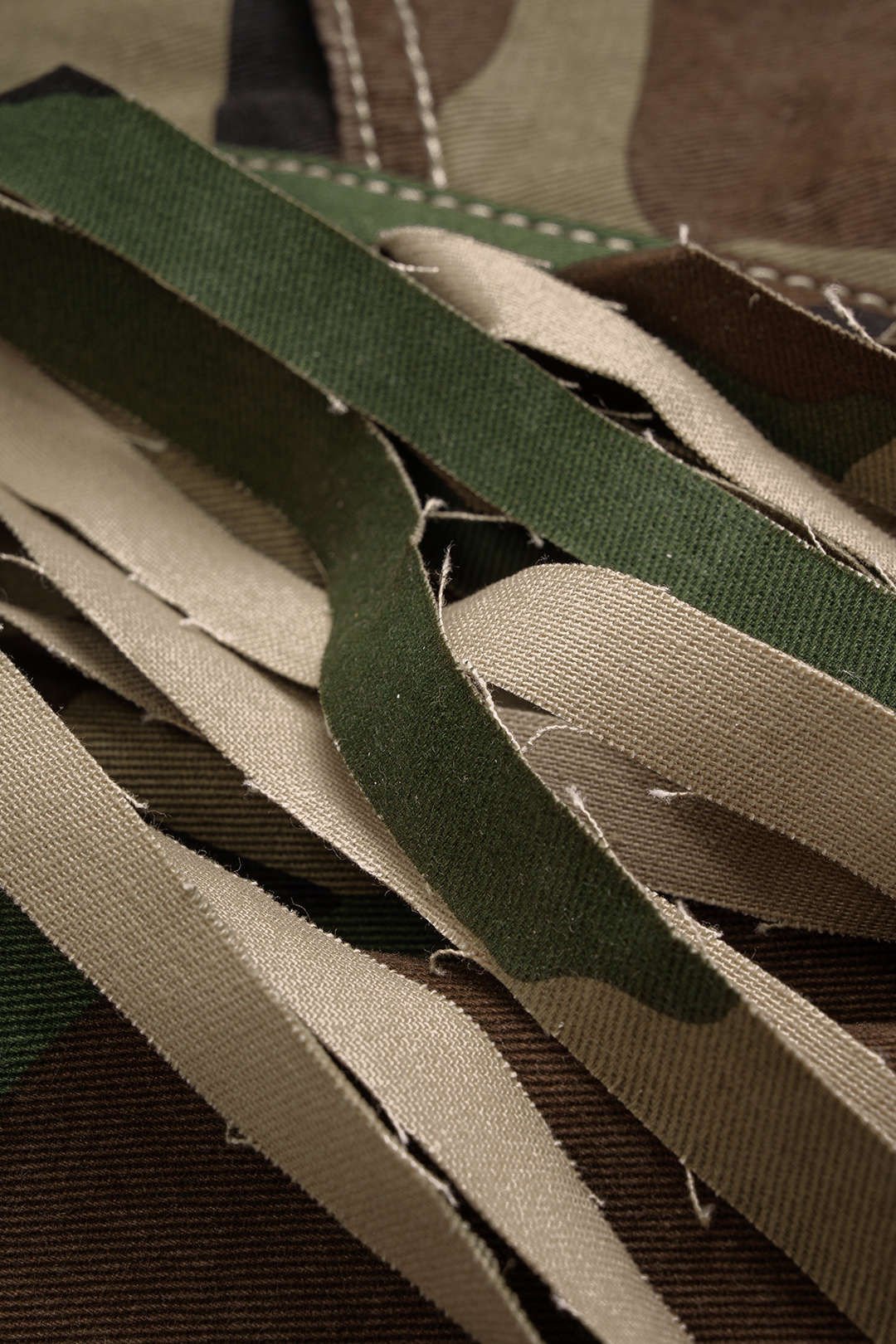 Camo Frayed Patchwork Fringe Mini Skirt - Image 4