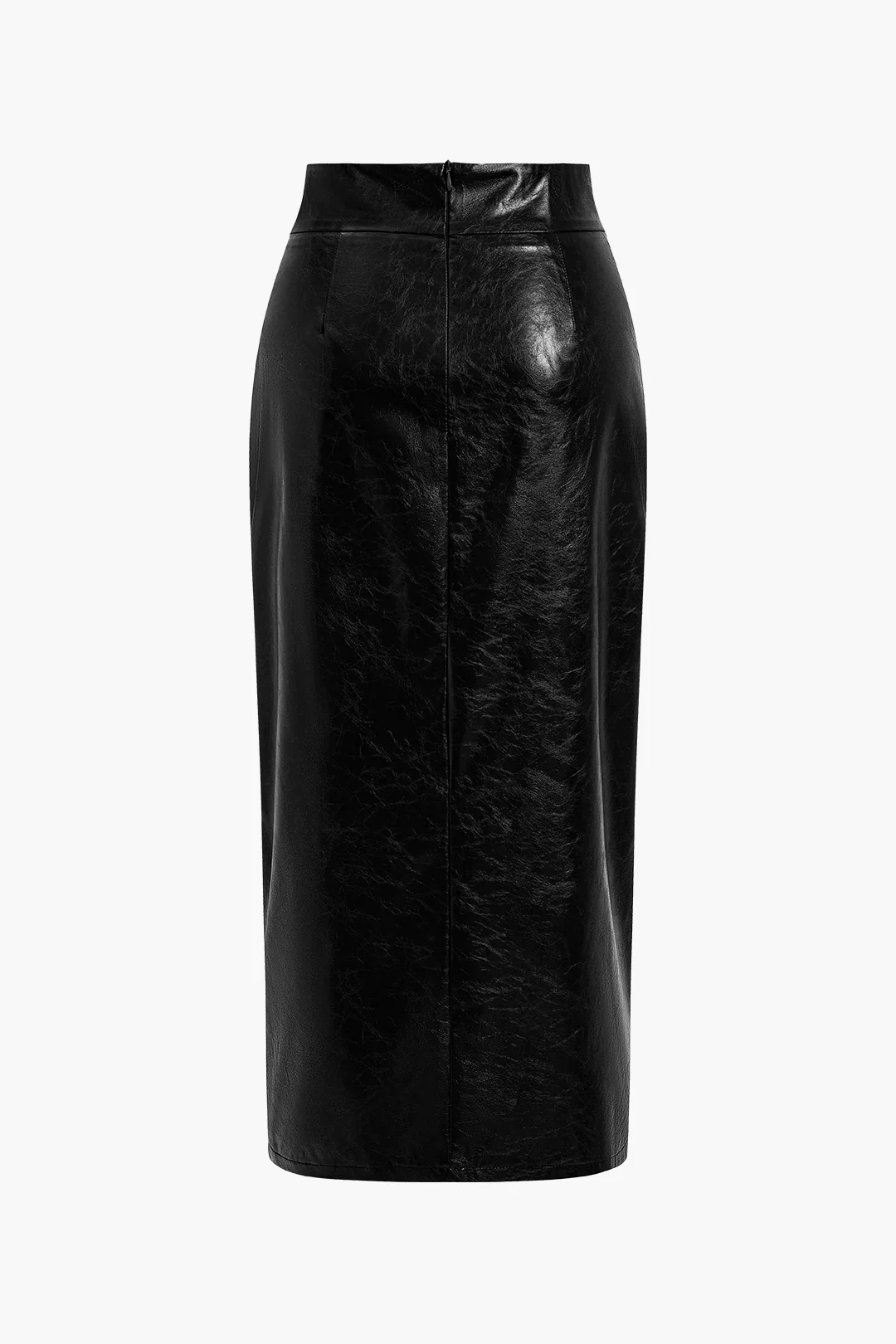 Faux Leather Side Slit Skirt - Image 9