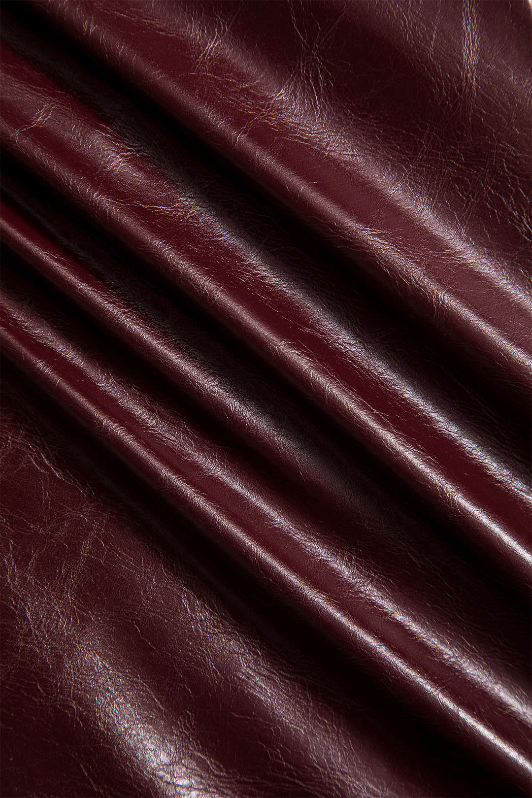 Faux Leather Twist Slit Skirt - Image 3