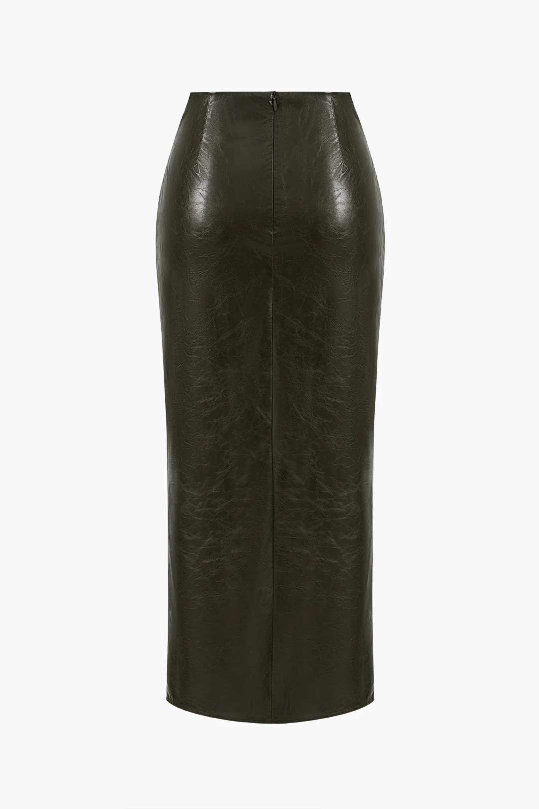 Faux Leather Twist Slit Skirt - Image 5