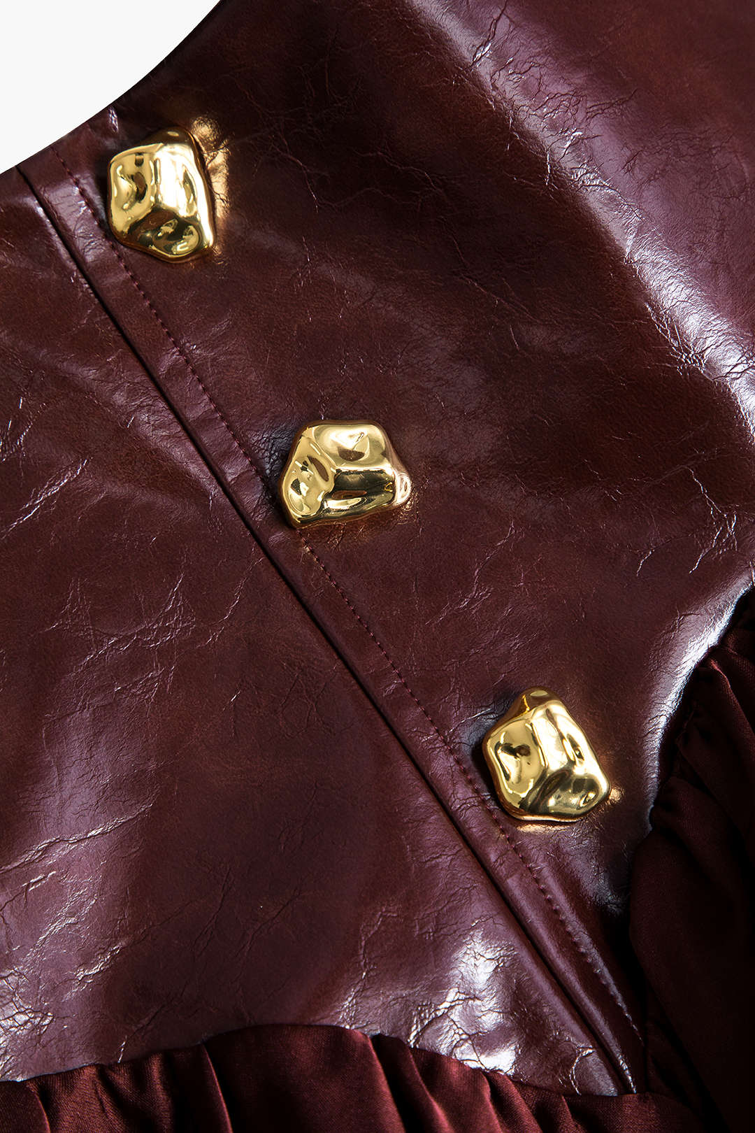 Faux Leather Patchwork Skirt - Image 4