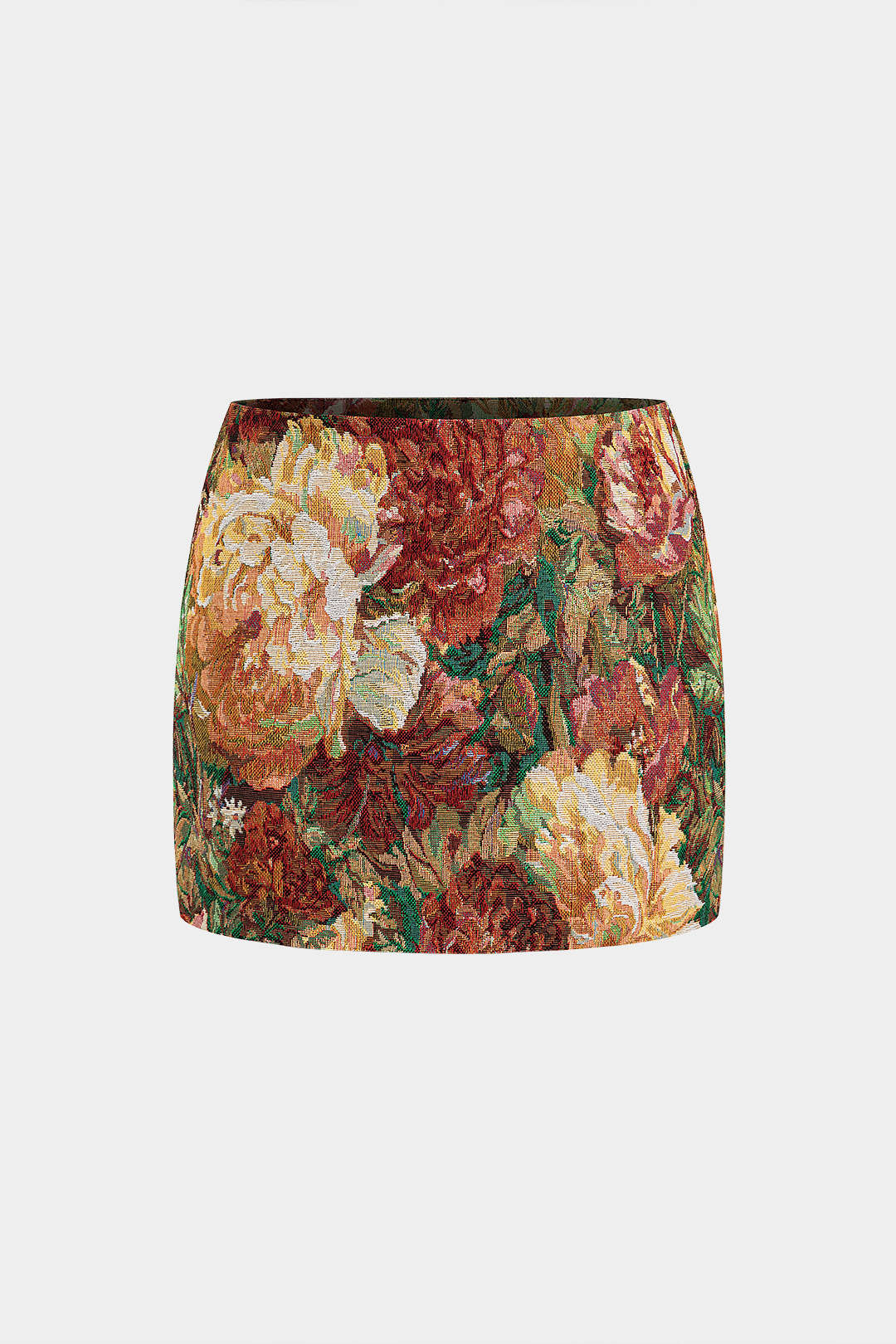 Jacquard Zipper Detail Mini Skirt