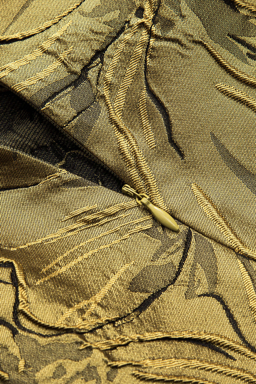 Jacquard Metallic Puff Zipper Skirt - Image 3