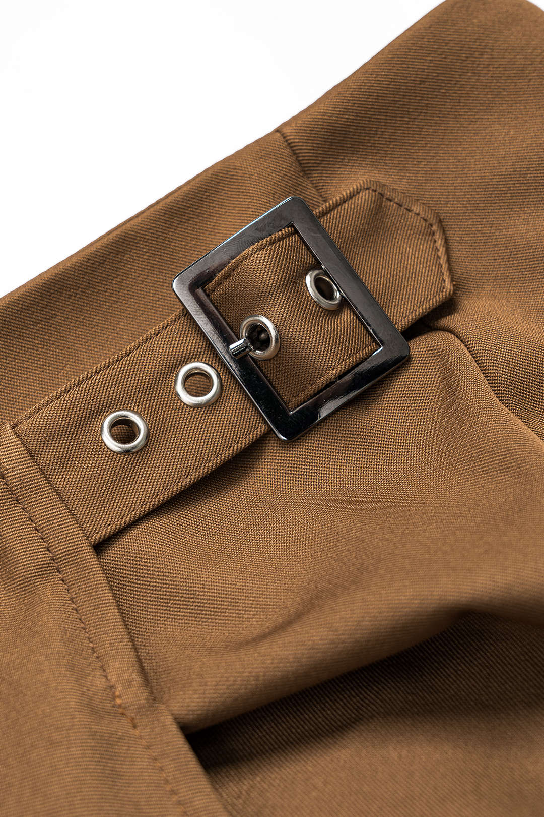 Asymmetry Belt Ruched Midi Skirt - Image 4