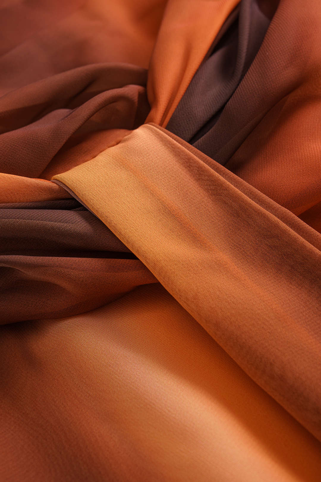Ombre Print Chiffon Ruched Skirt - Image 5