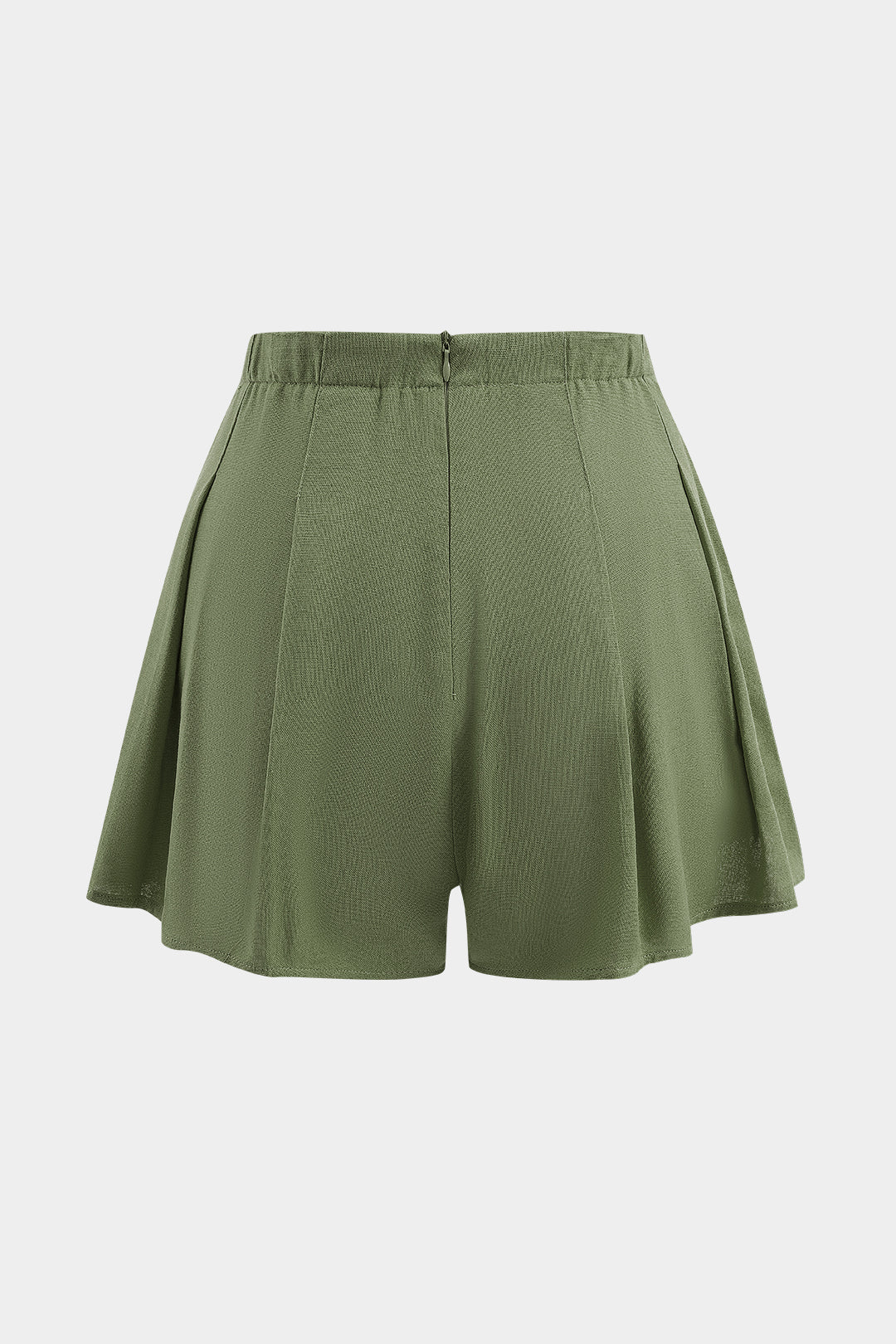Linen Pleated Zipper Shorts - Image 12