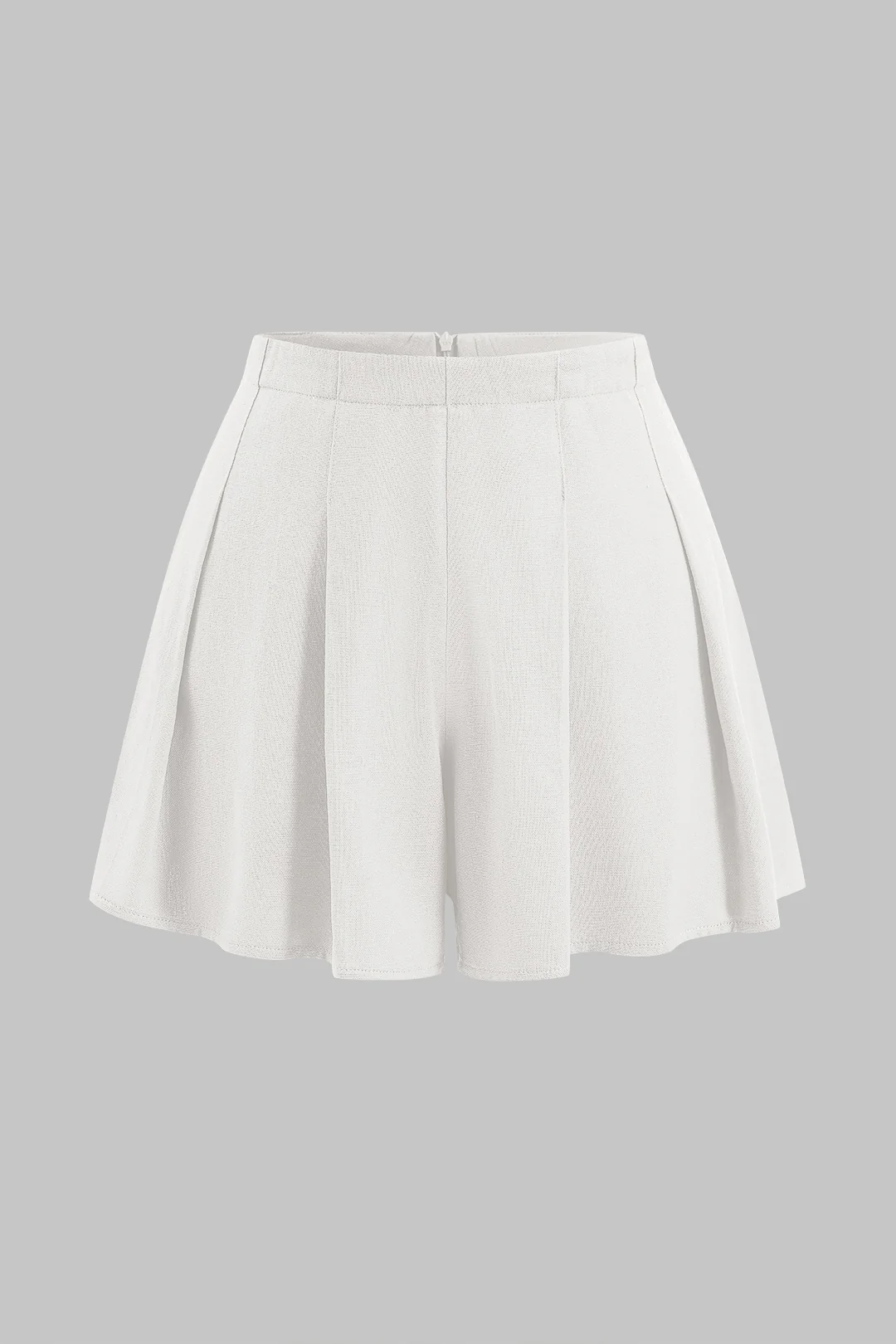 Linen Pleated Zipper Shorts - Image 13