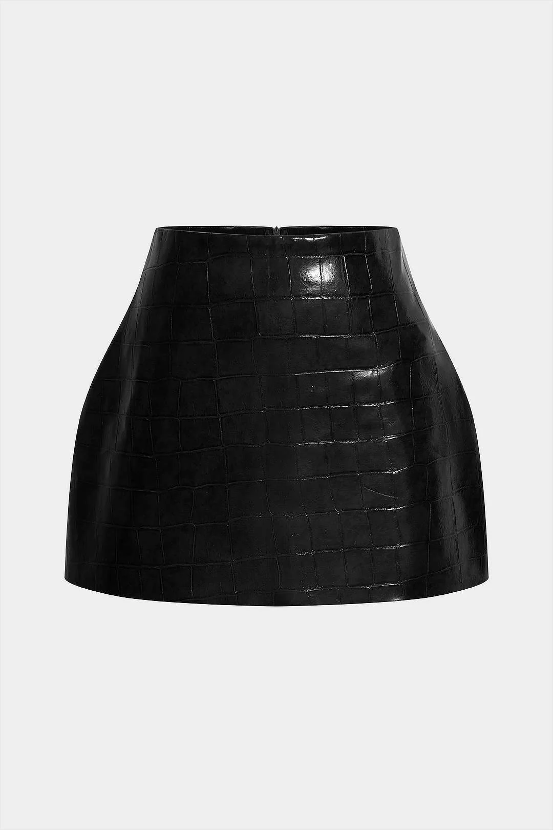 Texture Faux Leather Skirt - Image 4