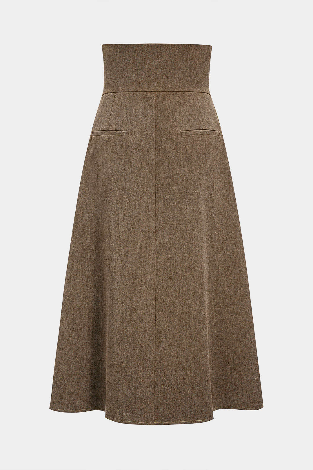 Pleated High Waist Asymmetrical Skirt - Image 3