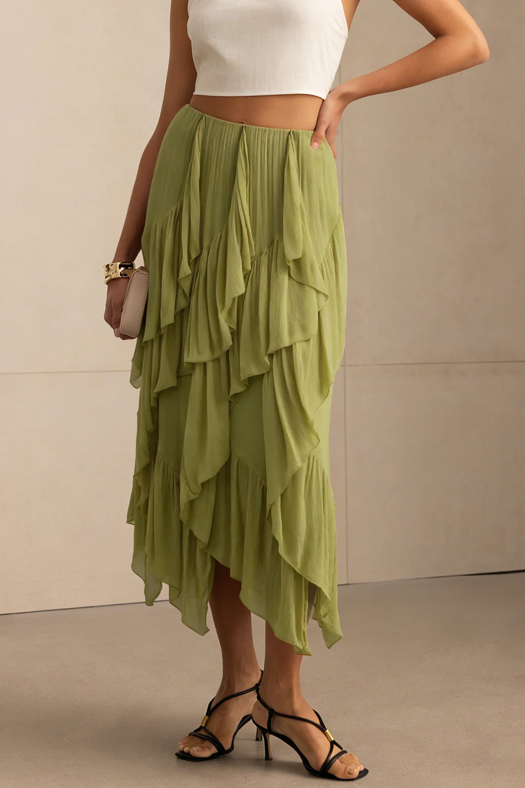 Chiffon Ruffle Layered Skirt