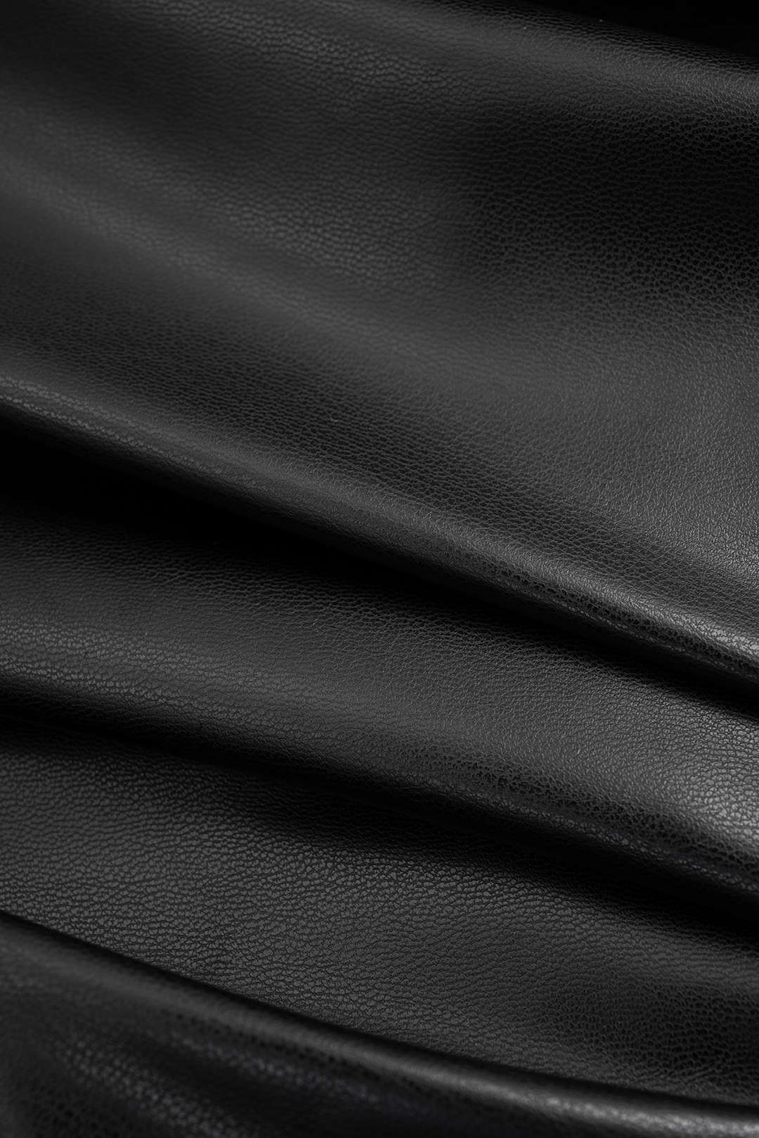 Faux Leather Ruffle Ruched Crossed Skirt - Image 3