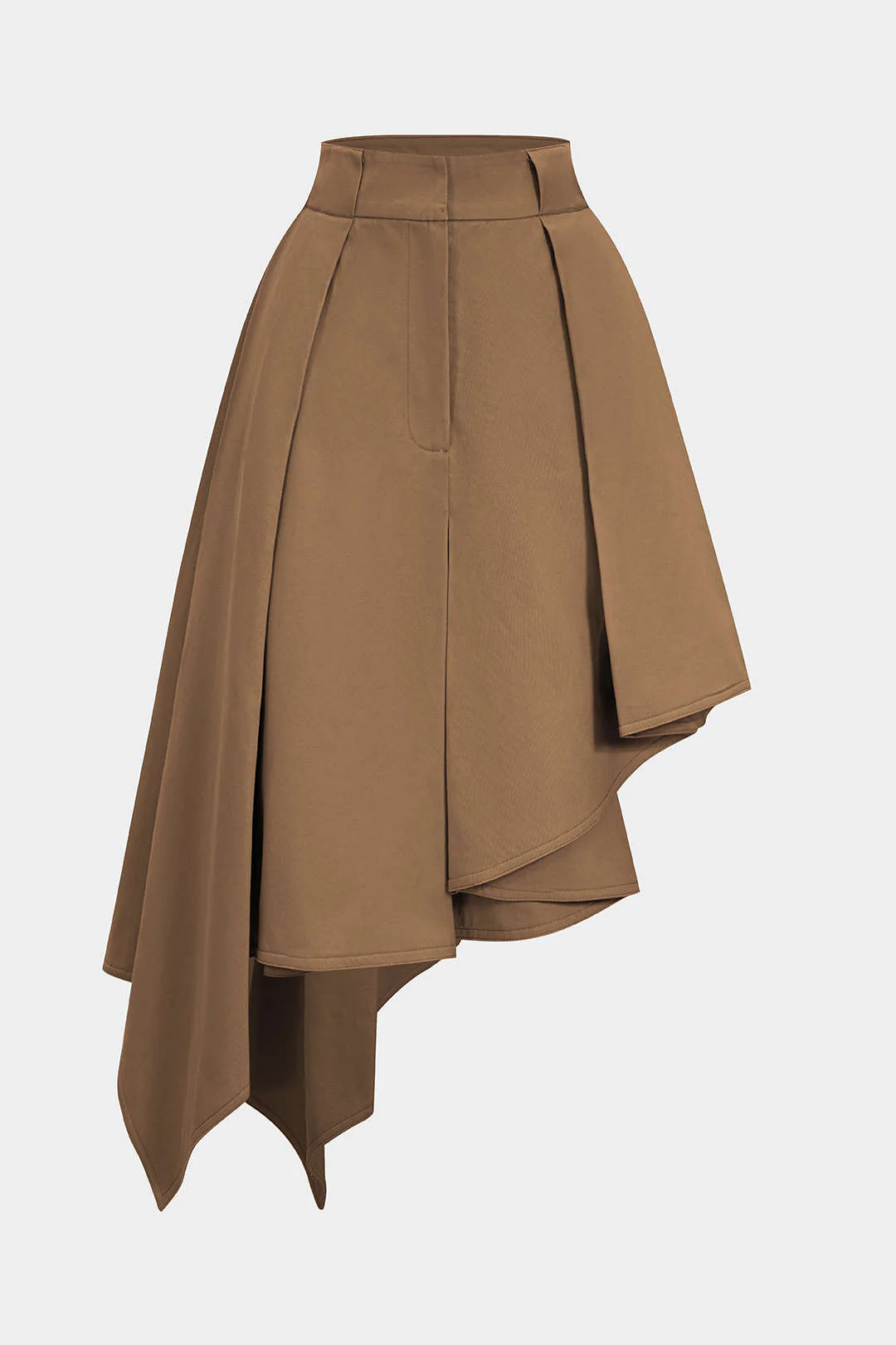 Solid Ruffle Hem Pleated Skirt - Image 7