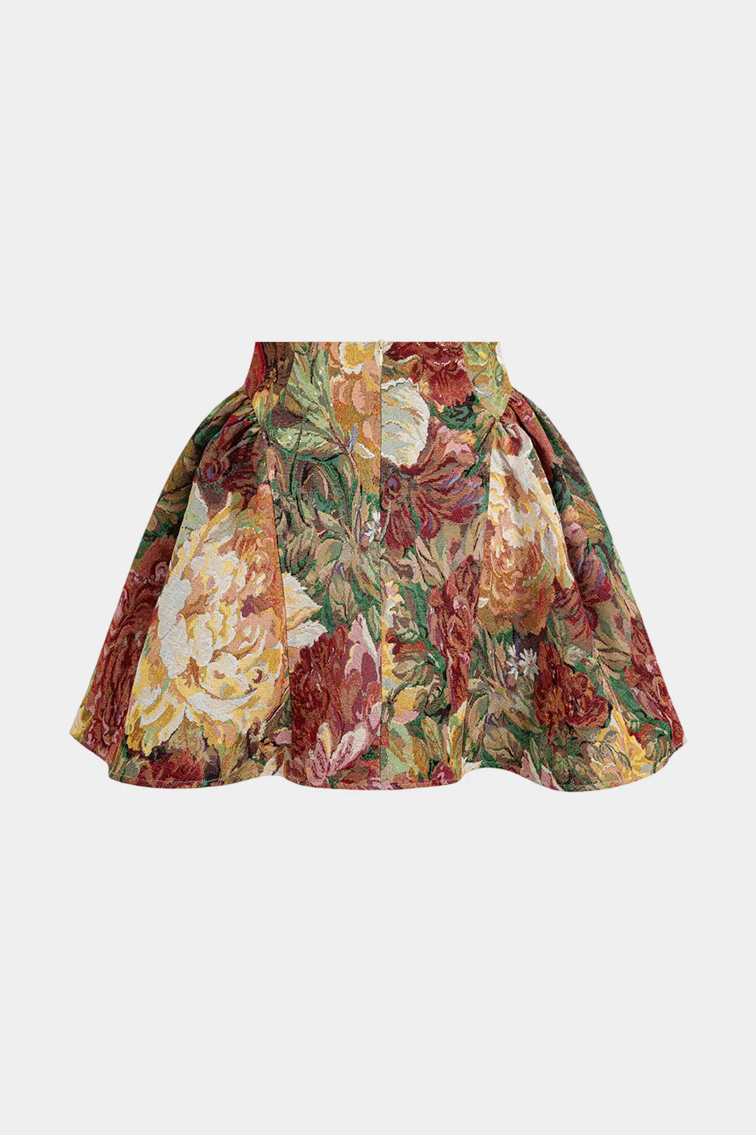 Floral Print Jacquard Ruched Skirt - Image 2