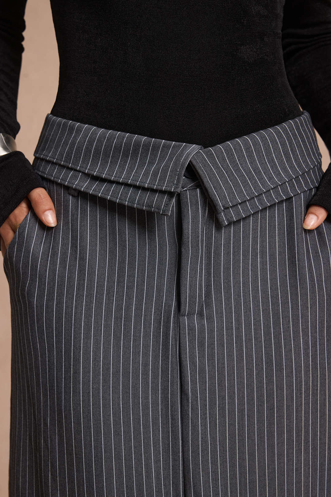 Stripes Print Split Skirt - Image 7