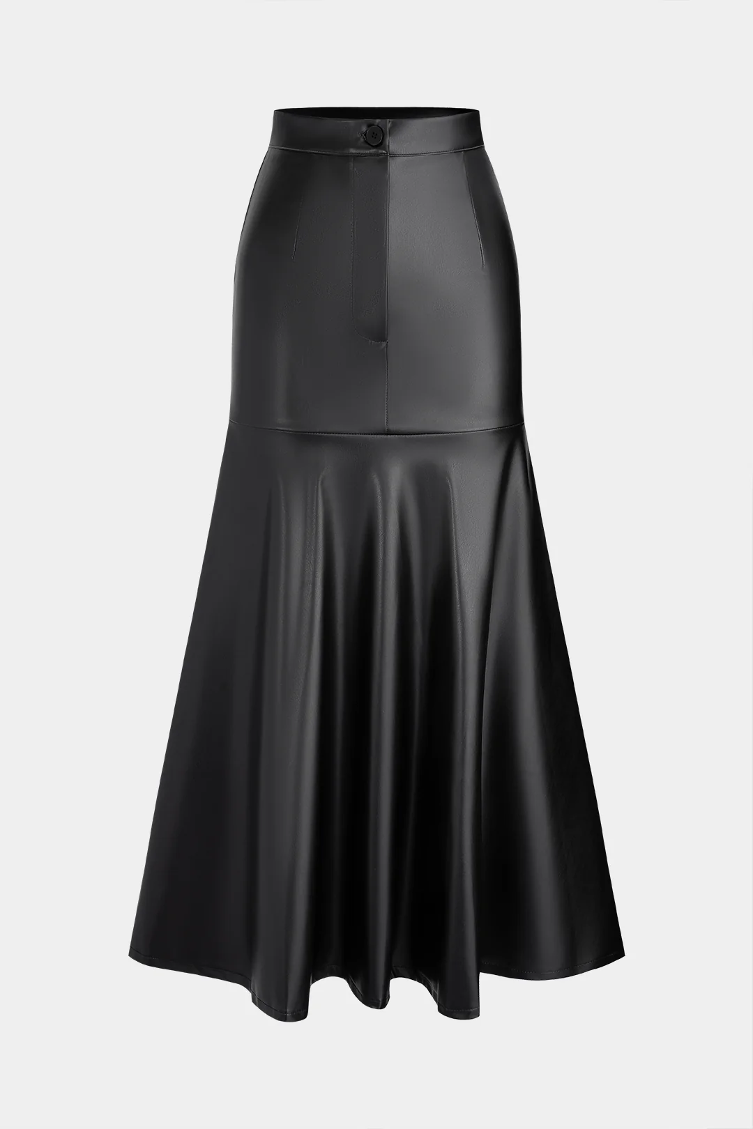 Faux Leather Ruched High Waist Skirt
