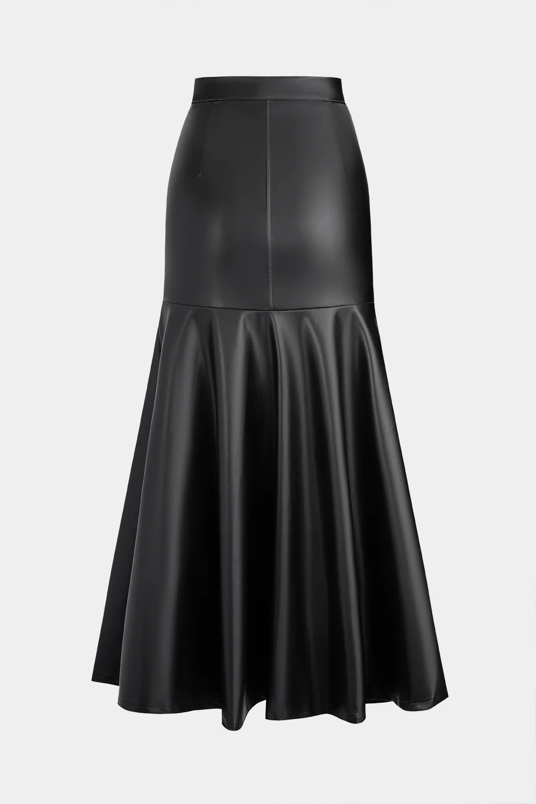 Faux Leather Ruched High Waist Skirt - Image 2