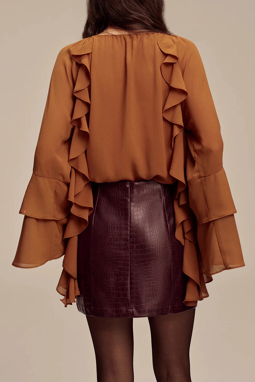 Faux Leather High Waist Skirt - Image 2