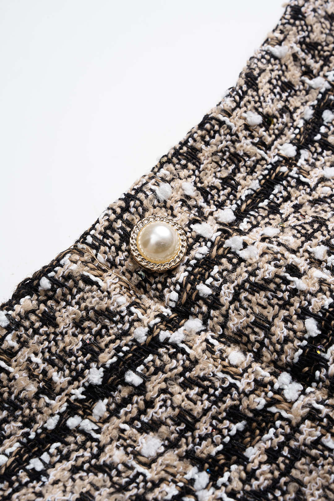 Tweed Button High Waist Skirt - Image 3
